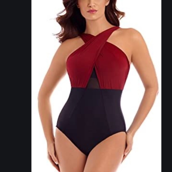 Embrace Black and red Miracle swimsuit size 16 - Picture 2 of 3